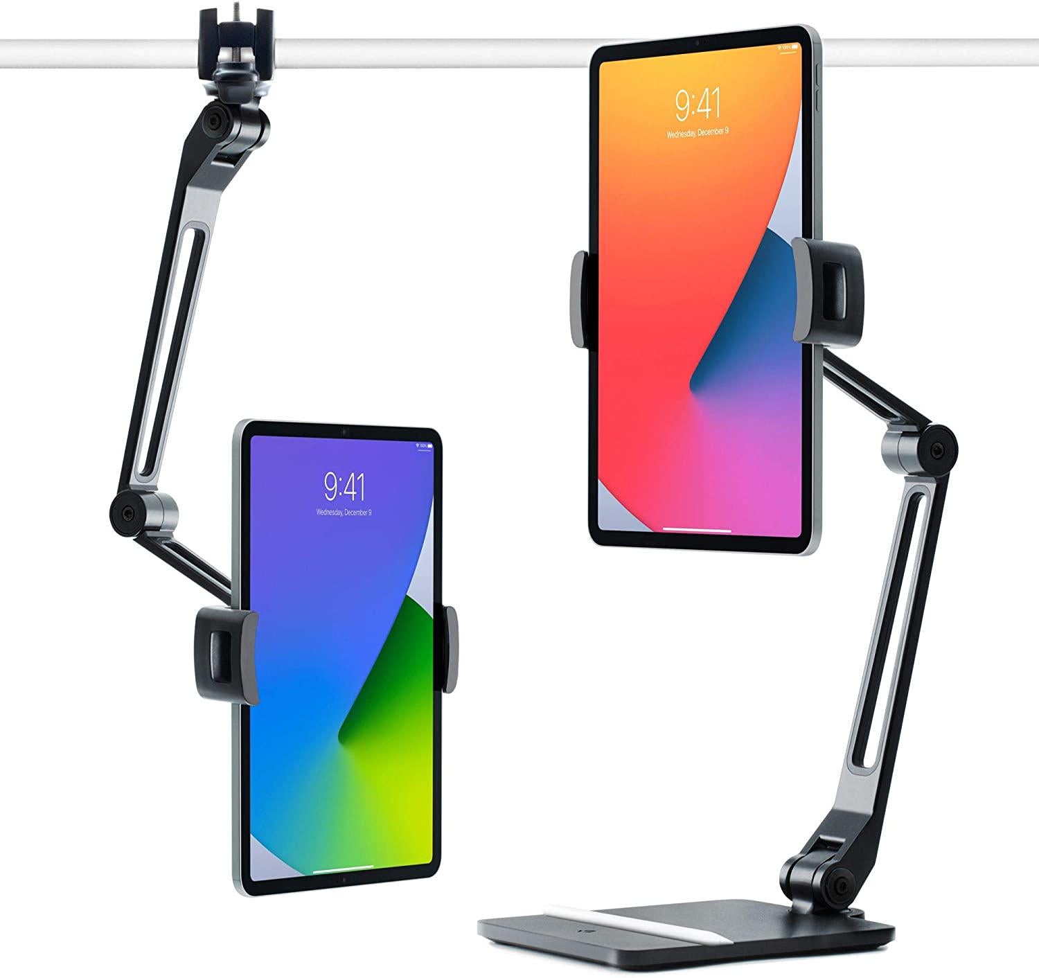 Twelve South, Twelve South HoverBar Duo for iPad / iPad Pro/Tablets | Adjustable Arm with Weighted Base and Surface Clamp Attachments for Mounting iPad