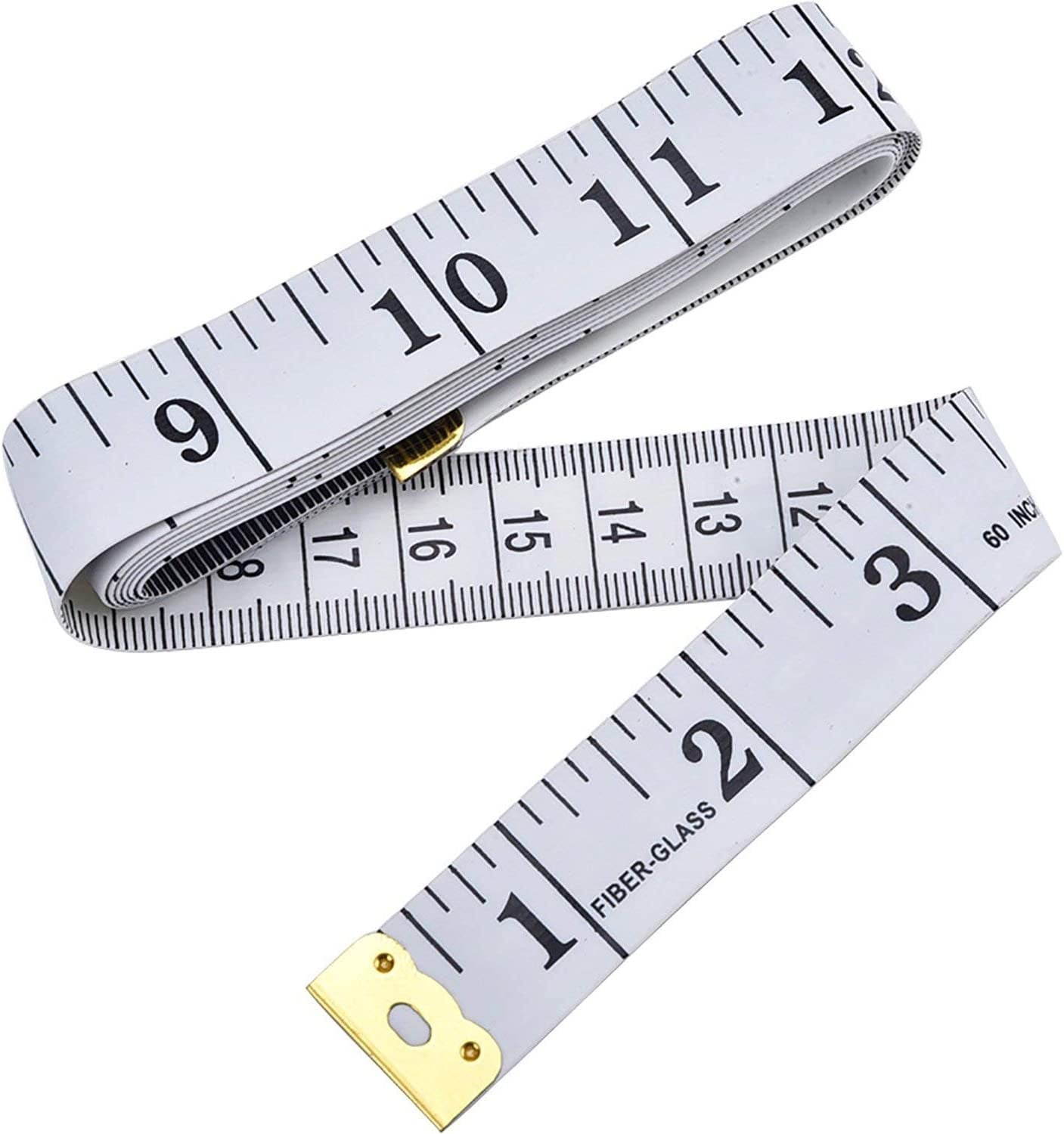 U-horizon, U-Horizon 60 Inch 150Cm Soft Tape Measure for Sewing Tailor Flexible Cloth Ruler Body Size Measurement, White