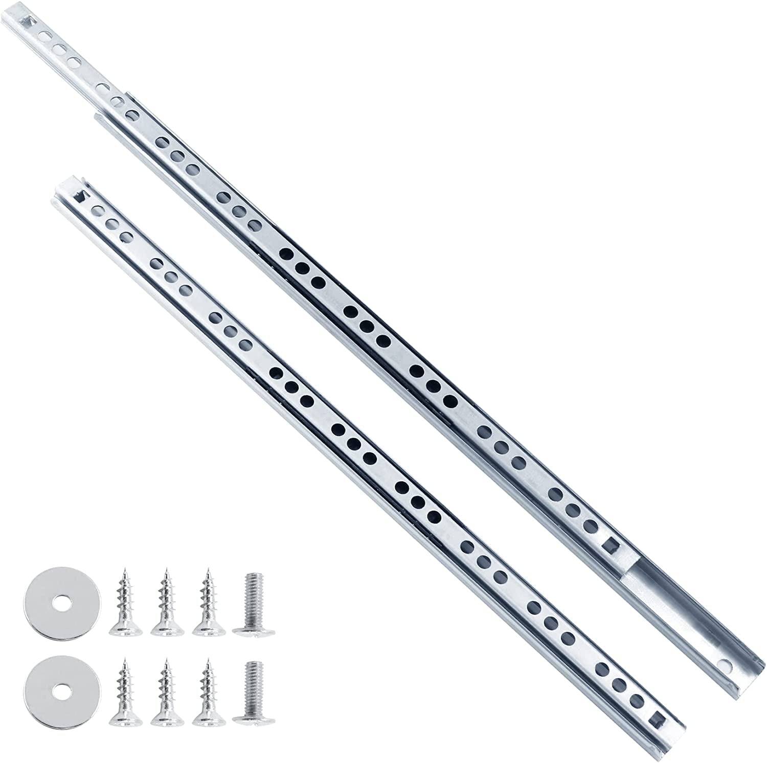 Uenhoy, Uenhoy 1 Pair Drawer Slides 12.2" Full Extension Slide Track Rail Ball Bearing Two Way Drawer Slides (17Mm X 310Mm)