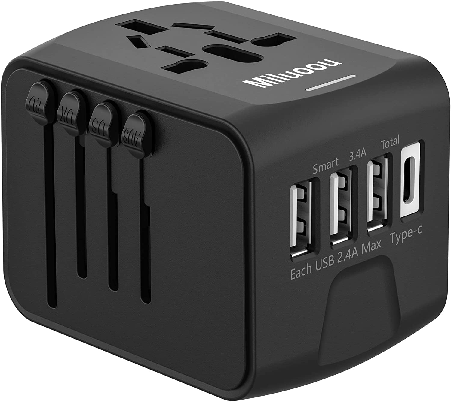 secretgreen.com.au, Universal Travel Adapter,  International Power Adapter, Worldwide All in One Rapid Charge with 3 USB & 1 Type-C Ports Plug Adapter Converter Wall Charger for European UK AUS Asia Phone Laptop