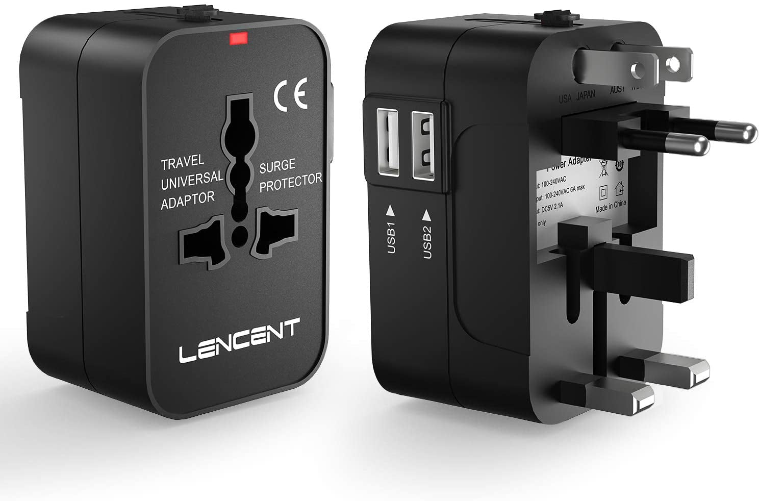 secretgreen.com.au, Universal Travel Adaptor, All-In-One International Power Adapter, Worldwide Travel Charger for US, UK, EU, AU, over 200 Countries