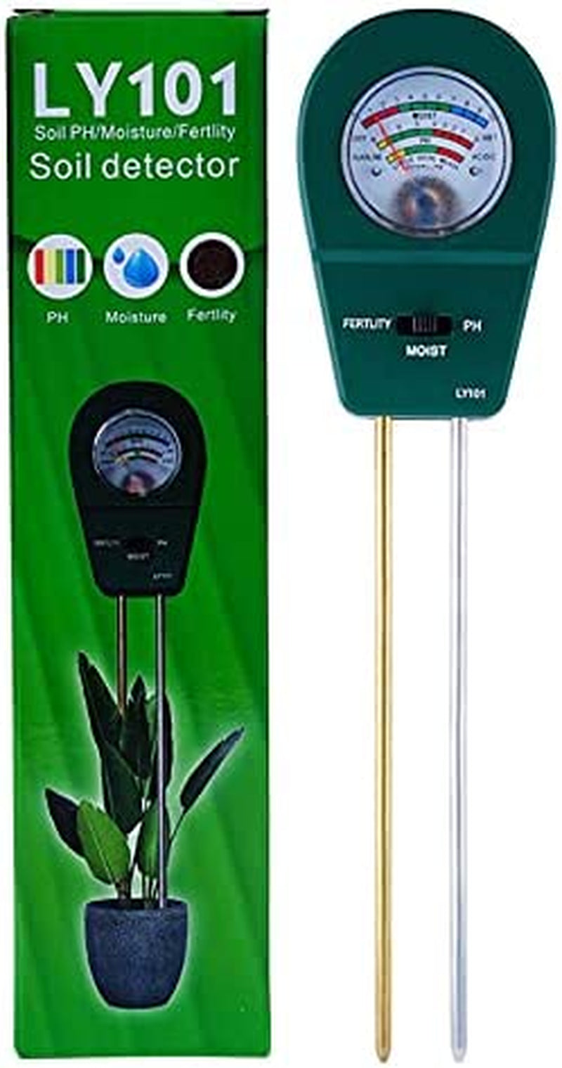 Twinspail, Upgraded Soil Tester, 3-In-1 Soil Moisture/Ph/Fertility Tester for Plant Care No Battery Need Gardening Tool Kits Ideal for Garden, Lawn, Farm, Indoor & Outdoor Use, Green