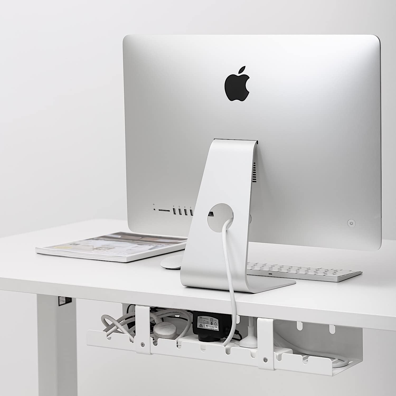 secretgreen.com.au, under Desk Cable Management Tray Cord Wire Organiser Wire Management - Metal Wire Cable Tray for Office and Home. Perfect Standing Desk Cable Tray Ac1011(White)