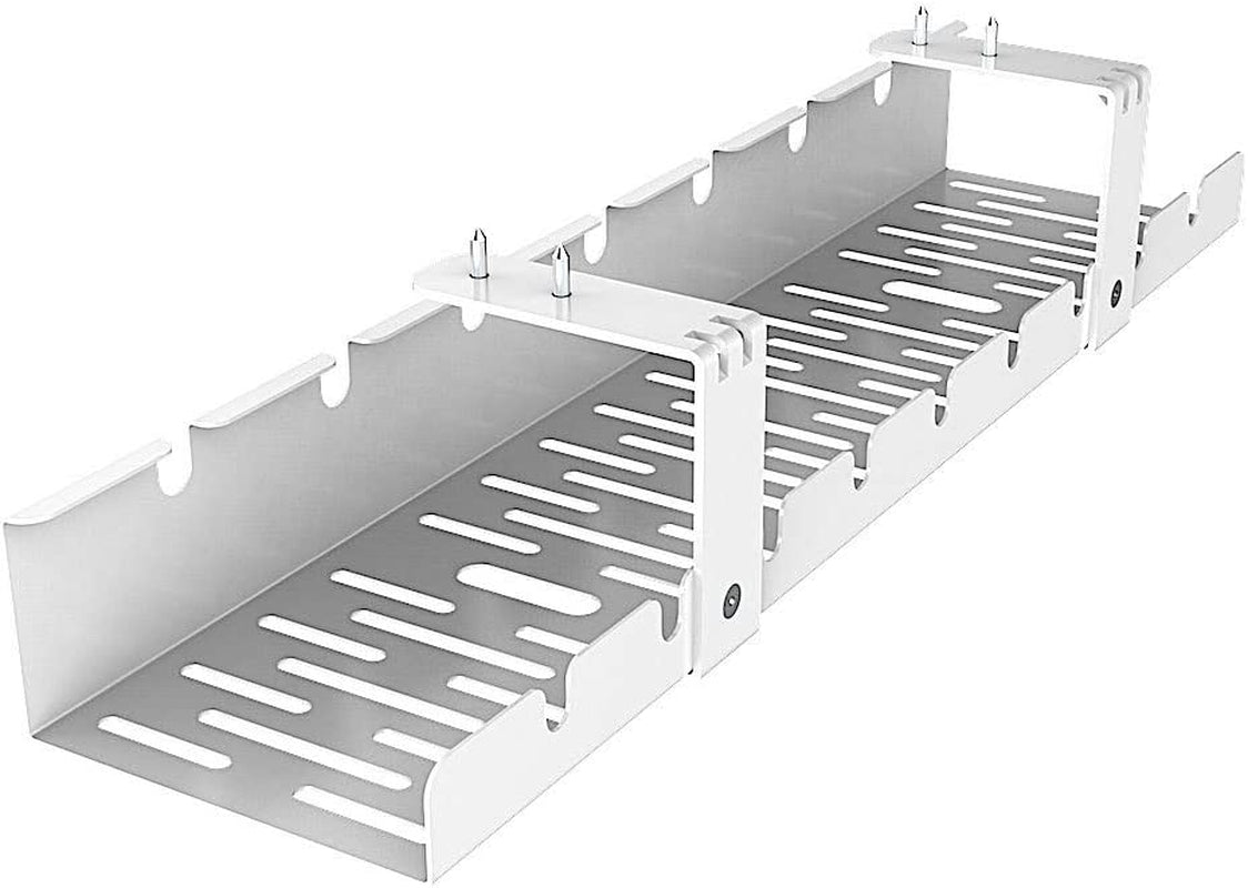 secretgreen.com.au, under Desk Cable Management Tray Cord Wire Organiser Wire Management - Metal Wire Cable Tray for Office and Home. Perfect Standing Desk Cable Tray Ac1011(White)